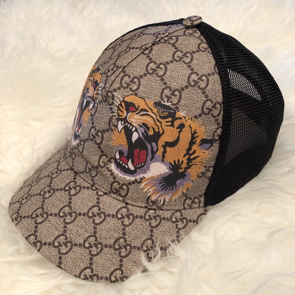 Gucci Tiger print GG baseball hat size L